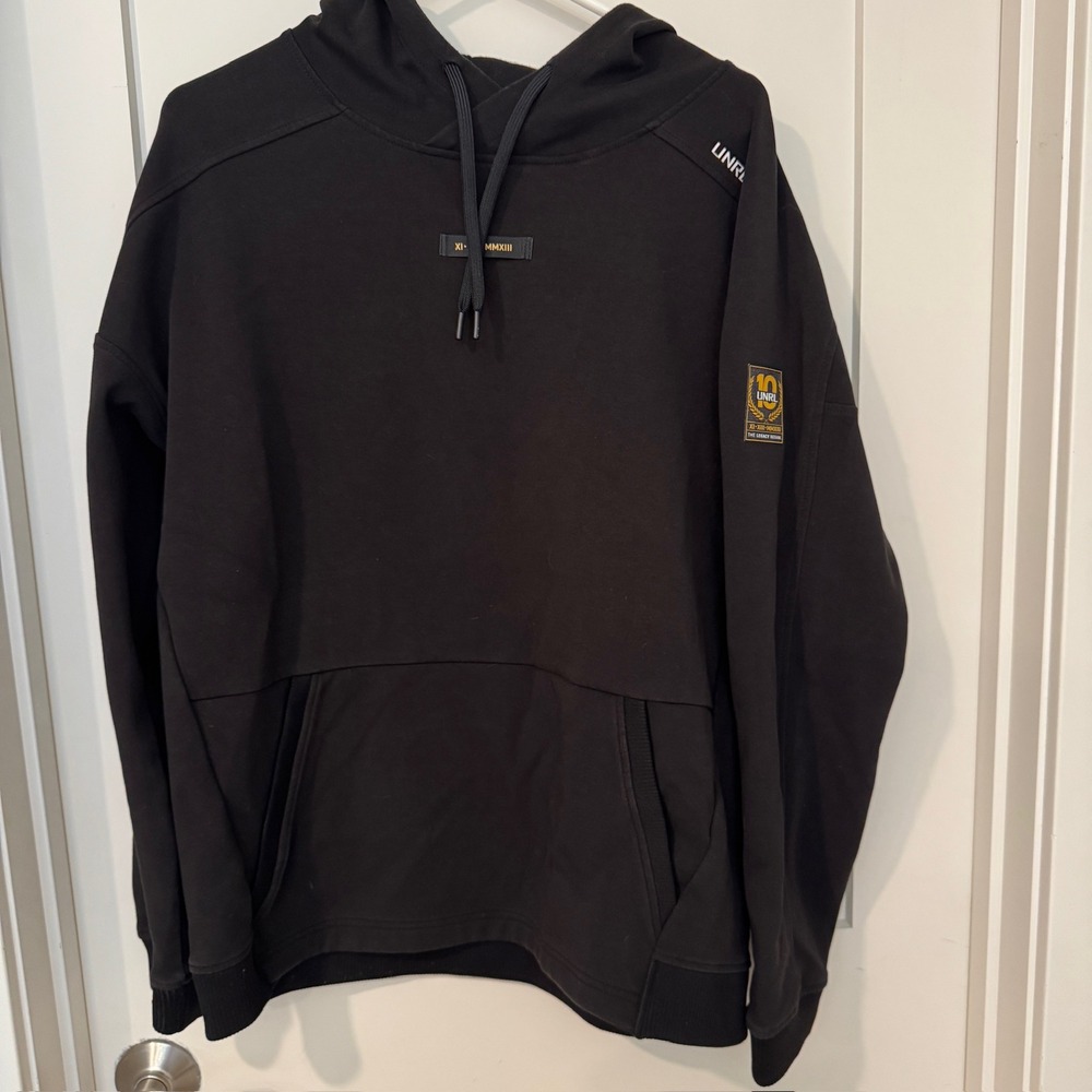UNRL 10th Anniversary Legacy Hoodie Black Mens Medium Athletic Sweatshirt